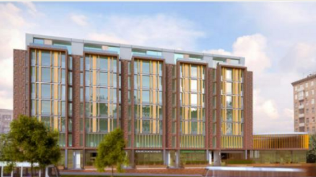 Современный строящийся бизнес центр на первой линии Проспекта Мира